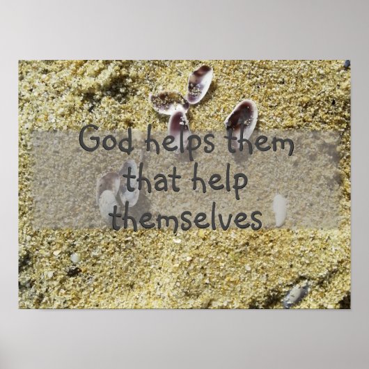 God helpt hen wijsheid gezegde poster (Voorkant)