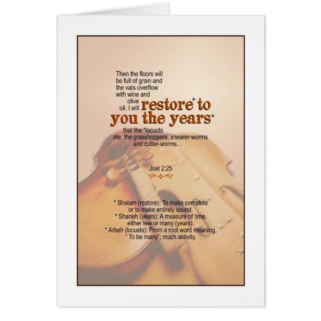 God herstelt de Jaren - Joel 2:25 (Voorkant)