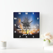 God hield zo van de wereld vierkante klok (Huis)