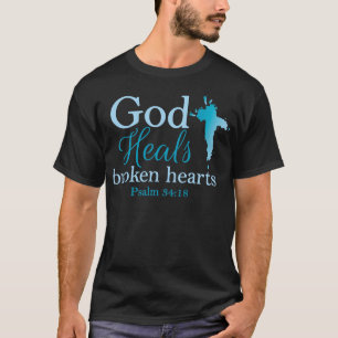 God hoort gebroken harten Psalm 34:18 T-shirt