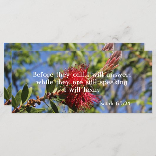 God hoort u bijbelse platte Kaart (Voorkant / Achterkant)