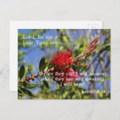 God hoort u Bijbelvers Briefkaart (Voorkant / Achterkant)