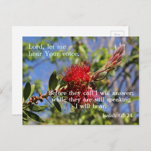 God hoort u Bijbelvers Briefkaart (Voorkant / Achterkant)