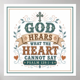 God Hoort Wat Het Hart Niet Kan Zeggen Quote Poster