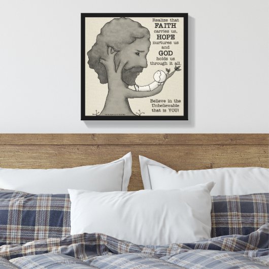 God houdt ons canvas afdruk (Insitu (Slaapkamer))