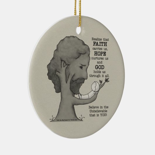 God houdt ons keramisch ornament (Rechts)