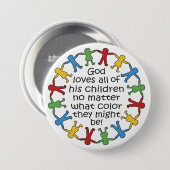 God houdt van alles ronde button 7,6 cm (Voorkant /achterkant)