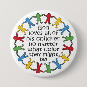 God houdt van alles ronde button 7,6 cm