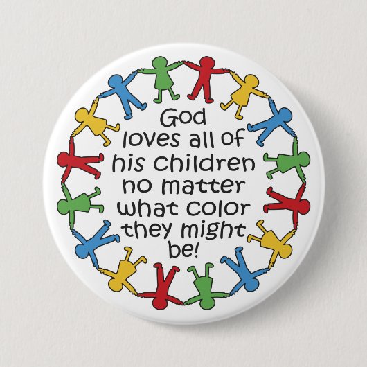 God houdt van alles ronde button 7,6 cm (Voorkant)