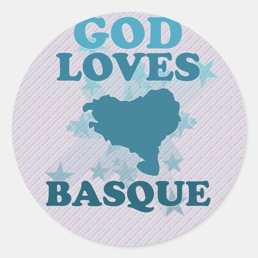 God houdt van Baskisch Ronde Sticker (Voorkant)