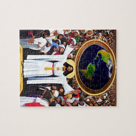 God houdt van de World II Christelijke kunst puzze Legpuzzel (Horizontaal)