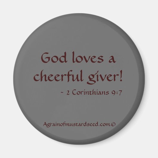 God houdt van een vrolijke giver magneet (Voorkant)