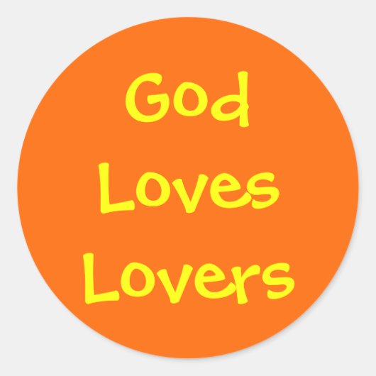 God houdt van geliefden ronde sticker (Voorkant)