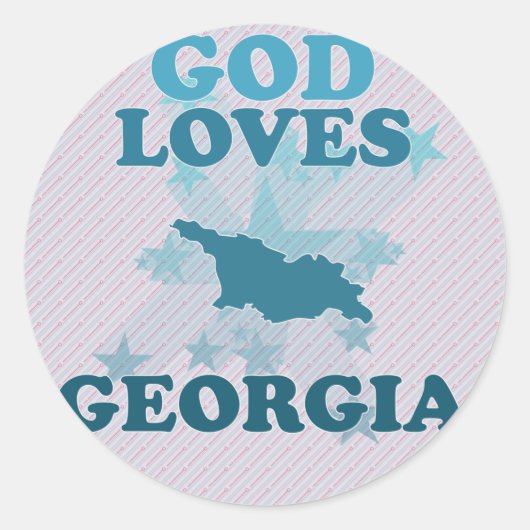 God houdt van Georgia Ronde Sticker (Voorkant)