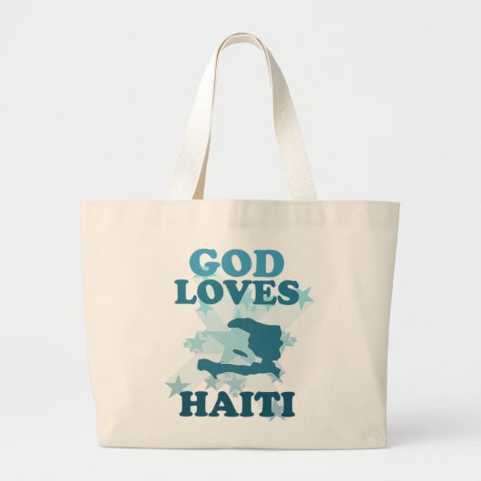 God houdt van Haïti Grote Tote Bag (Voorkant)