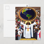 God houdt van het World II Christelijk Art Briefka Briefkaart (Voorkant / Achterkant)