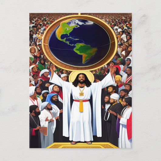 God houdt van het World II Christelijk Art Briefka Briefkaart (Voorkant)