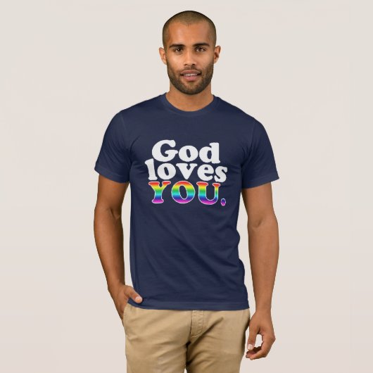 God houdt van homo's! t-shirt (Voorkant volledig)