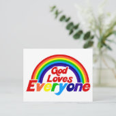 God houdt van iedereen Gay Rainbow Briefkaart (Staand voorkant)