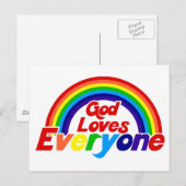 God houdt van iedereen Gay Rainbow Briefkaart (Voorkant / Achterkant)
