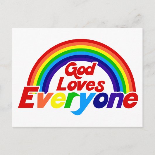 God houdt van iedereen Gay Rainbow Briefkaart (Voorkant)