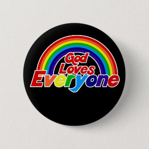 God houdt van iedereen Gay Rainbow Ronde Button 5,7 Cm