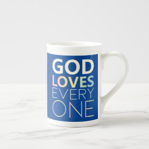 God houdt van iedereen porselein kop