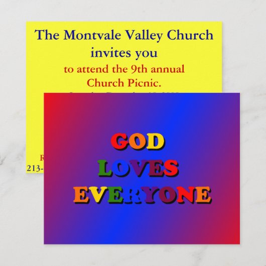 God houdt van iedereen Uitnodiging (Voorkant / Achterkant)