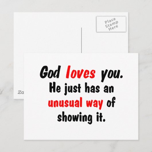 God houdt van je. briefkaart (Voorkant / Achterkant)