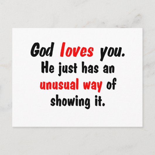 God houdt van je. briefkaart (Voorkant)