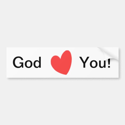 God houdt van je! bumpersticker (Voorkant)