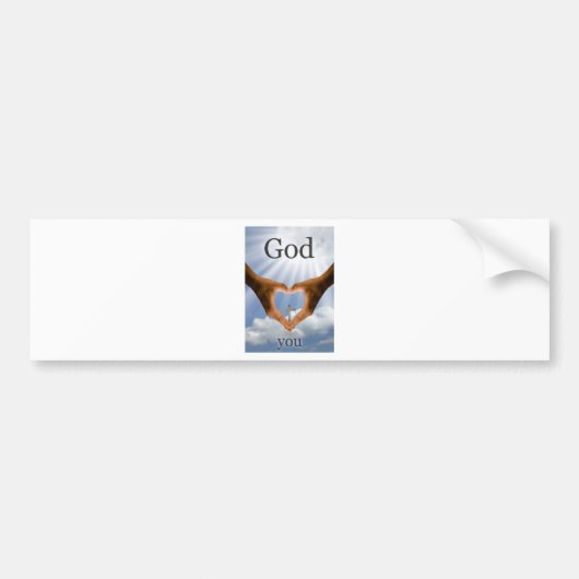 God houdt van je Bumpersticker (Voorkant)