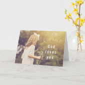 God houdt van je, Christelijke aangepaste gevouwen Kaart (Gele Bloem)