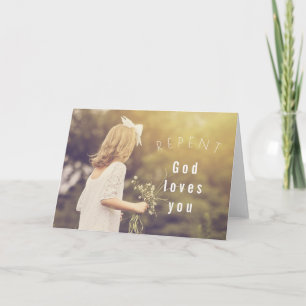 God houdt van je, Christelijke aangepaste gevouwen Kaart