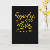 God houdt van je Christelijke geloofsquote Kaart (Gele Bloem)