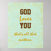 God houdt van je citaat poster (Voorkant)