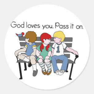 God houdt van je dat je het overdraagt op het EVIS Ronde Sticker