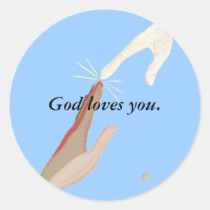 God houdt van je Energie, Multi-raciale Handen Sti Ronde Sticker