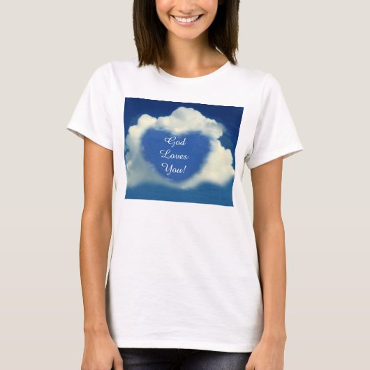 God houdt van je hart t-shirt (Voorkant)