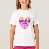 God houdt van je hart T-shirt voor meisjes (Voorkant)