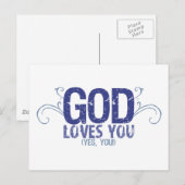 God houdt van je (ja, jij!) briefkaart (Voorkant / Achterkant)