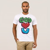 God houdt van je Mannen T-shirt (Voorkant volledig)
