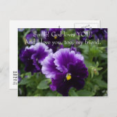 God houdt van je Paarse slipjes Briefkaart (Voorkant / Achterkant)