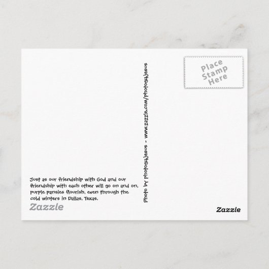 God houdt van je Paarse slipjes Briefkaart (Achterkant)