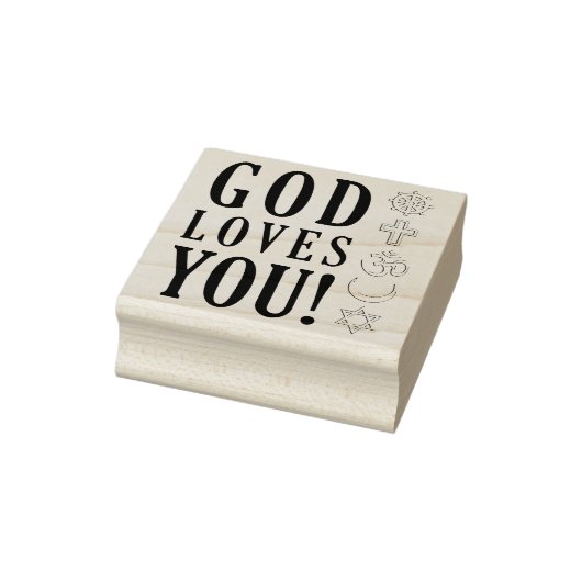 God houdt van je & religies symbolen rubberstempel (Stempel)