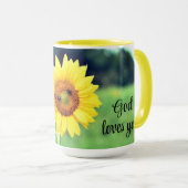 God houdt van je zonnebloem keramische Mok (Voorkant rechts)