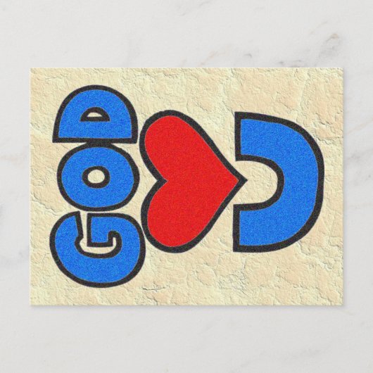 God houdt van jou briefkaart (Voorkant)