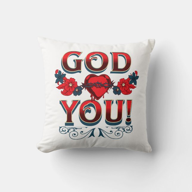 God houdt van jou kussen (Voorkant)