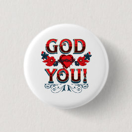 God houdt van jou ronde button 3,2 cm