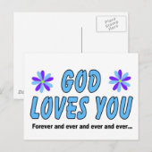 God houdt van jou voor altijd en altijd briefkaart (Voorkant / Achterkant)